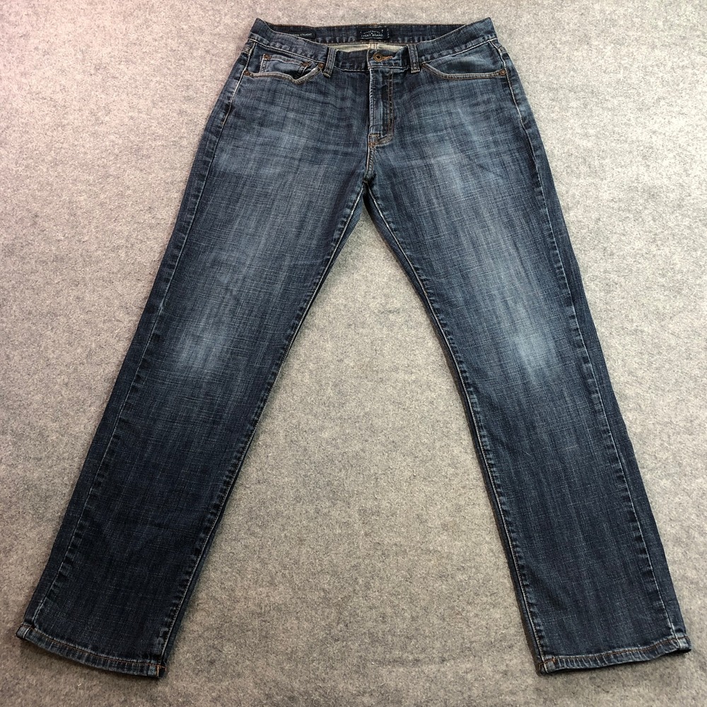 Lucky Brand Mens 221 Original Straight Jeans 34x32 Blue Dark Wash Denim Stretch